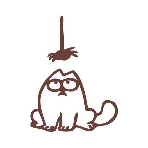 Komik Kedi Araba Sticker 17x17 Cm Kahverengi