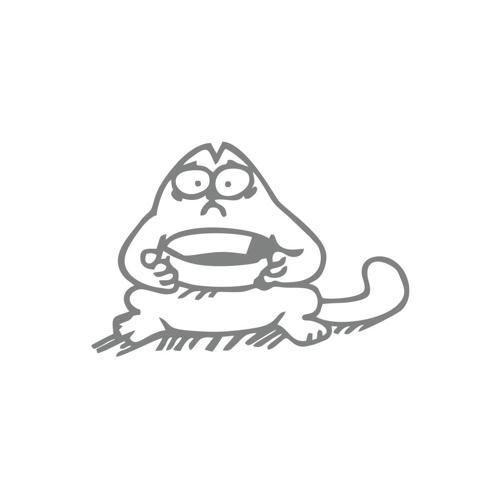 Komik Kedi Araba Sticker 17x17 Cm Gri