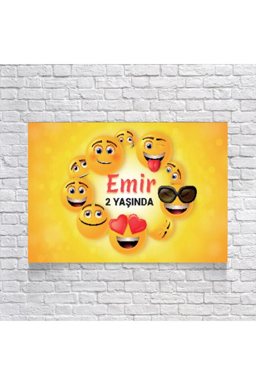 Emoji Tenalı Doğum Günü Afişi 50X70 cm
