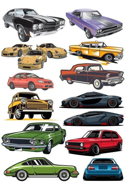 Arabalar Sticker Set-5 13 Parça Telefon, Tablet, Defter, Laptop Sticker