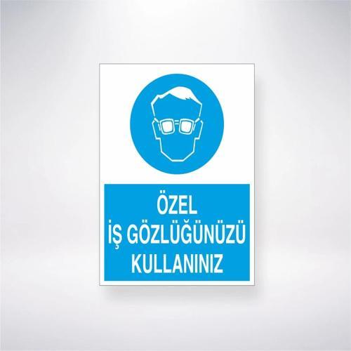 Özel İş Gözlüğünüzü Kullanınız Sticker 20X28 Cm