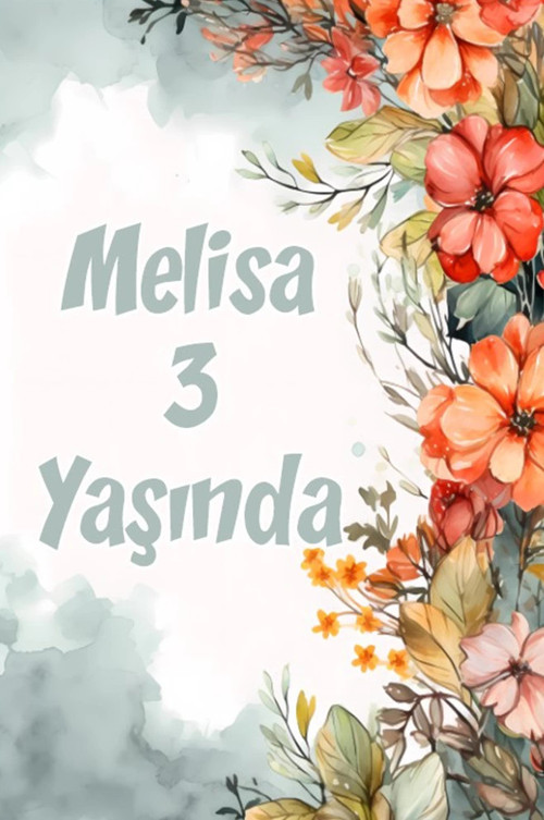 Çiçekler Temalı Doğum Günü Afişi -14 35X50 cm