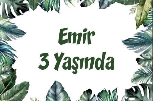 Yapraklar Temalı Doğum Günü Afişi 35X50 cm