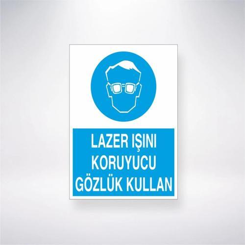 Lazer Işını Koruyucu Gözlük Kullan Sticker 20X28 Cm