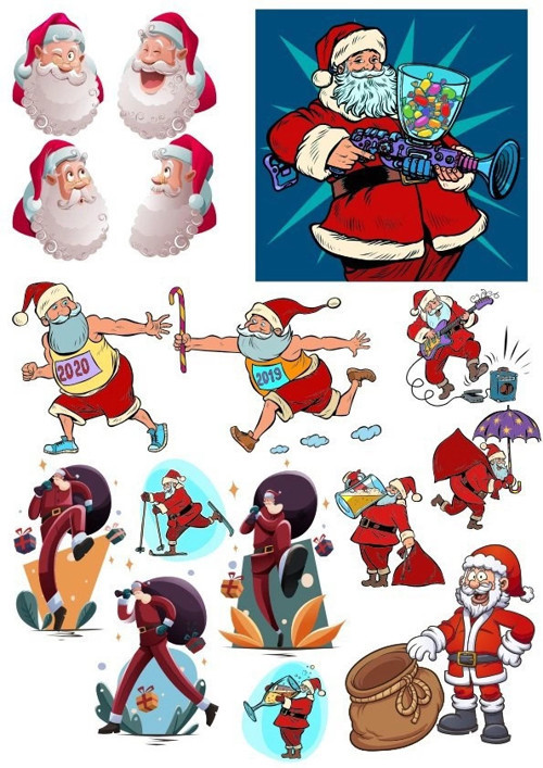 Noel Baba Santa Sticker Set 15 Parça Telefon, Tablet, Defter, Laptop Sticker