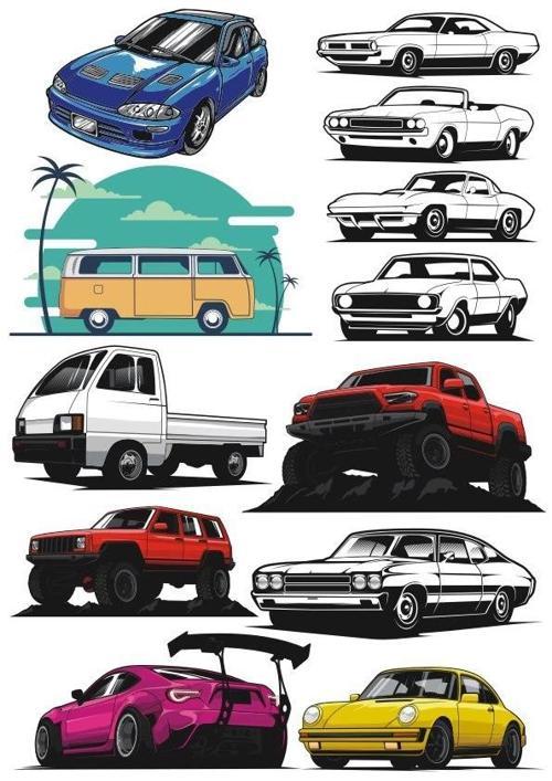 Arabalar Sticker Set-3 13 Parça Telefon, Tablet, Defter, Laptop Sticker