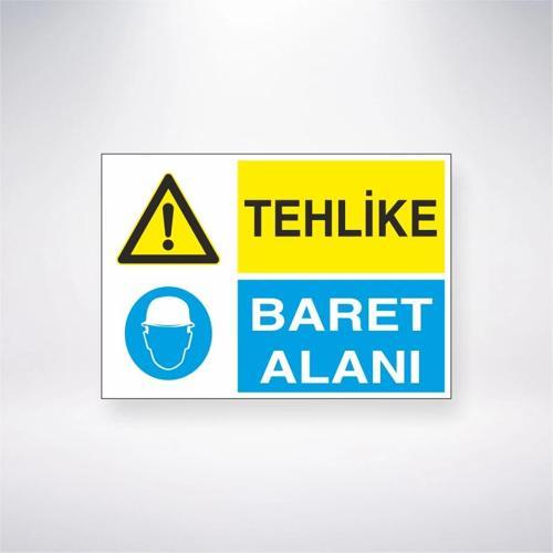Tehlike Baret Alanı Sticker 20X28 Cm