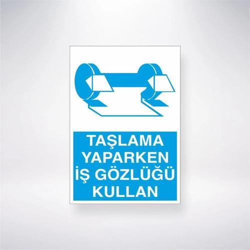 Taşlama Yaparken İş Gözlüğü Kullan Sticker 20X28 Cm