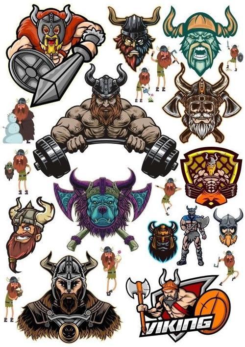 Savaşçı Viking Sticker Set 15 Parça Telefon, Tablet, Defter, Laptop Sticker