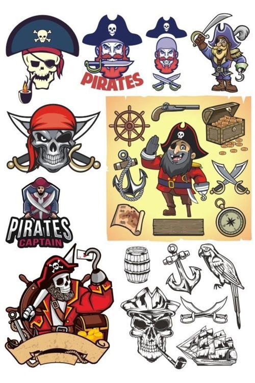 Korsan Kuru Kafa Sticker Set 15 Parça Telefon, Tablet, Defter, Laptop Sticker