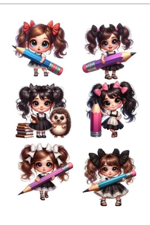 Okul Kızı Sticker Set