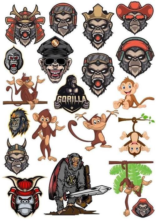 Goril Sticker Set-3 19 Parça Telefon, Tablet, Defter, Laptop Sticker