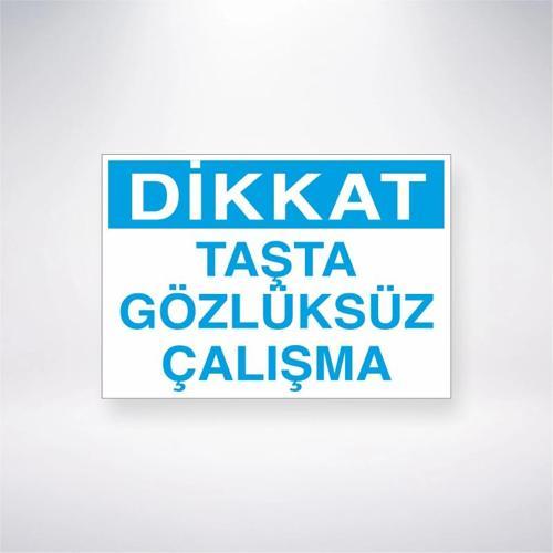Dikkat Taşta Gözlüksüz Çalışma Sticker 20X28 Cm