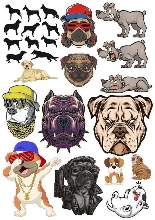 Köpekler Sticker Set-5 16 Parça Telefon, Tablet, Defter, Laptop Sticker