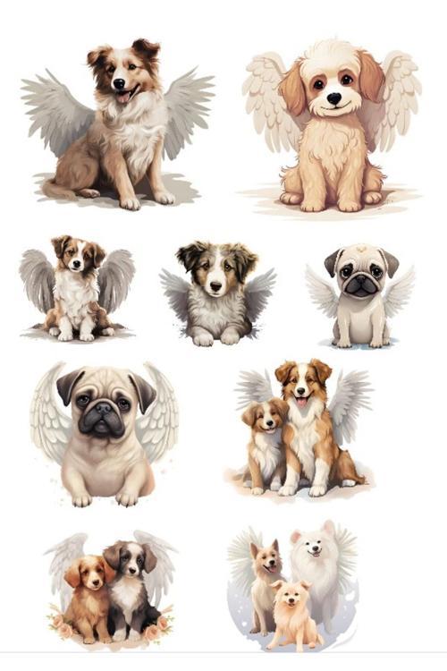 Kanatlı Köpekler Sticker Set