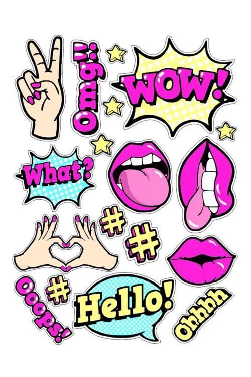 Popüler Kültür Kız Sticker Set 1