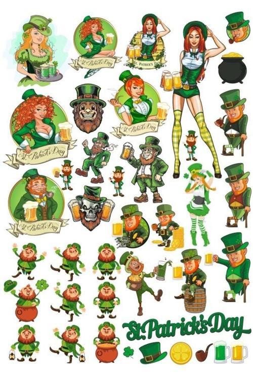 İrlandalı Sticker Set-2 25 Parça Telefon, Tablet, Defter, Laptop Sticker