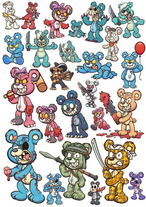 Korkunç Hayvanlar Sticker Set 2 20 Parça Telefon, Tablet, Defter, Laptop Sticker