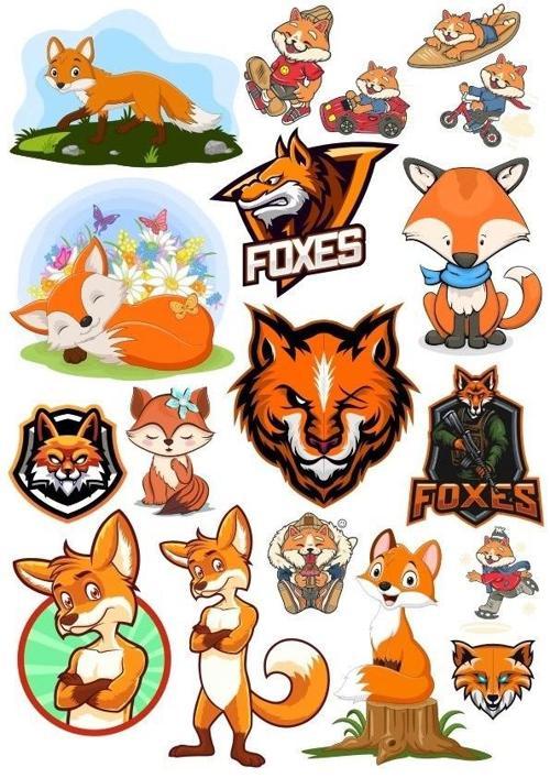 Tilki Fox Sticker Set-2 13 Parça Telefon, Tablet, Defter, Laptop Sticker