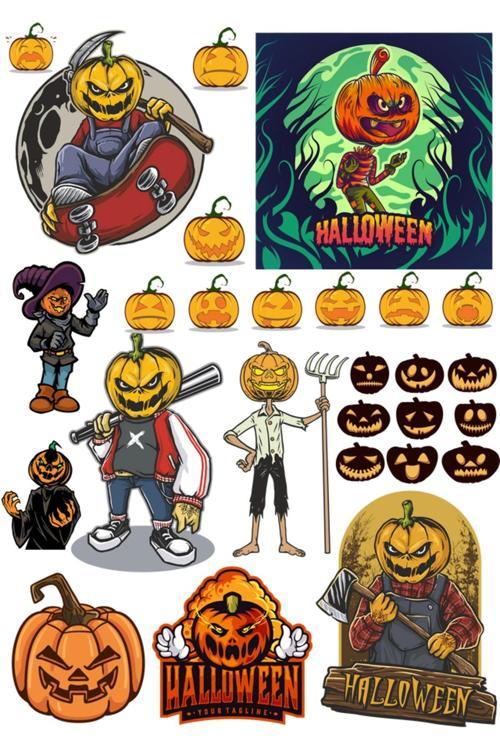 happy halloween Sticker Set-1 16 Parça Telefon, Tablet, Defter, Laptop Sticker