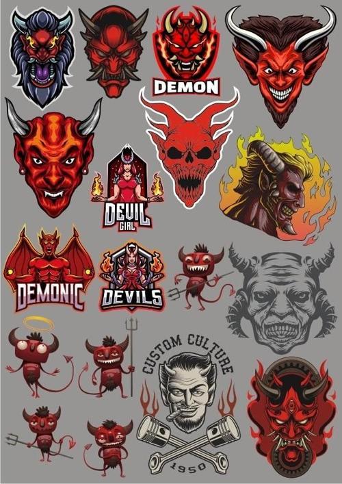 Şeytan Sticker Set 20 Parça Telefon, Tablet, Defter, Laptop Sticker