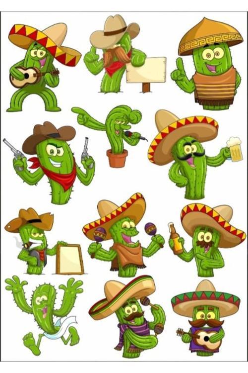 Kaktüs Adam Sticker Set 1