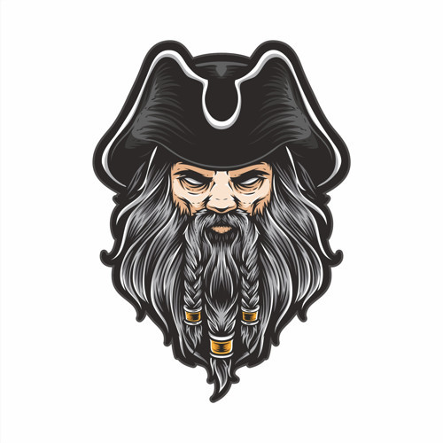 Korsan Sticker 10x10 cmRenkli Sticker