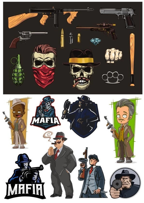 Mafya Sticker Set 5 15 Parça Telefon, Tablet, Defter, Laptop Sticker