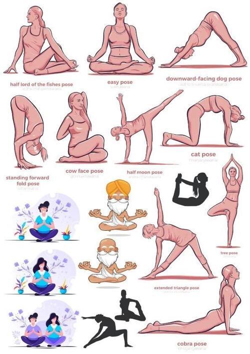 Yoga Sticker Set 13 Parça Telefon, Tablet, Defter, Laptop Sticker