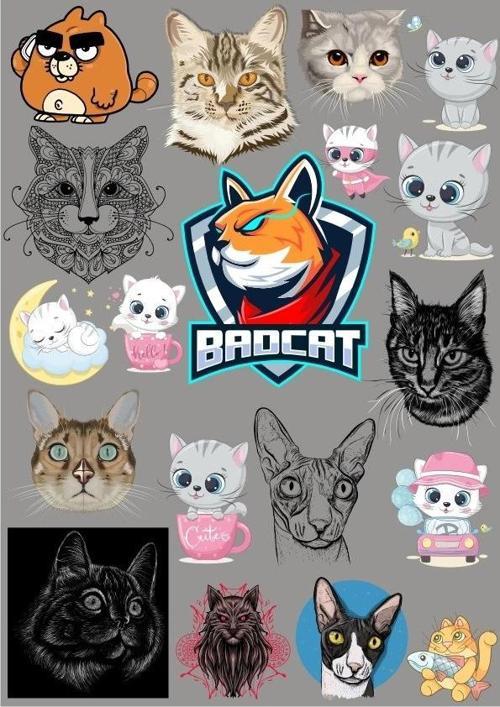 Kediler Sticker Set 14 Parça Telefon, Tablet, Defter, Laptop Sticker