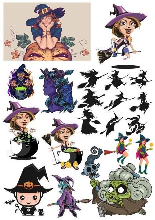 Cadı Sticker Set-5 19 Parça Telefon, Tablet, Defter, Laptop Sticker