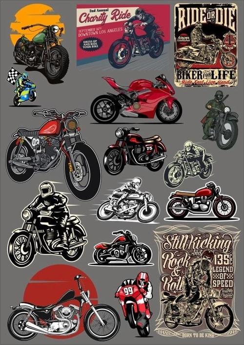 Motorcu Sticker 5 15 Parça Telefon, Tablet, Defter, Laptop Sticker