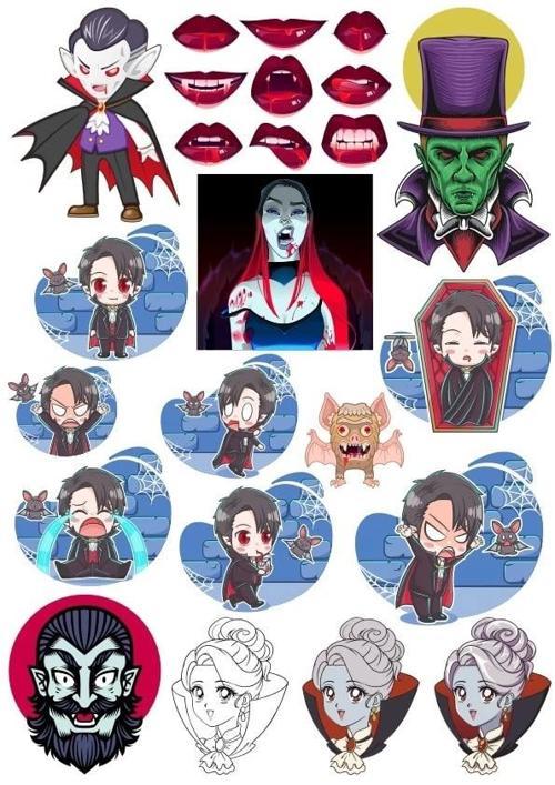 Vampir Sticker Set 3 15 Parça Telefon, Tablet, Defter, Laptop Sticker