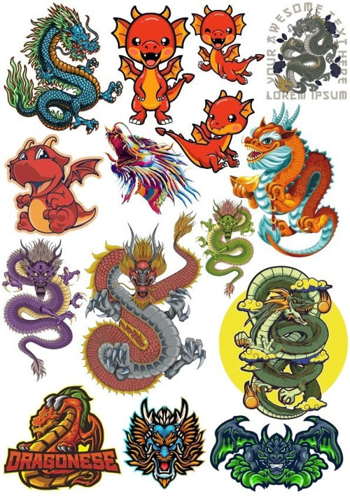 Sevimli Ejderhalar Sticker Set 6 15 Parça Telefon, Tablet, Defter, Laptop Sticker