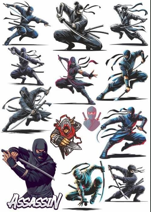Ninja Sticker Set
