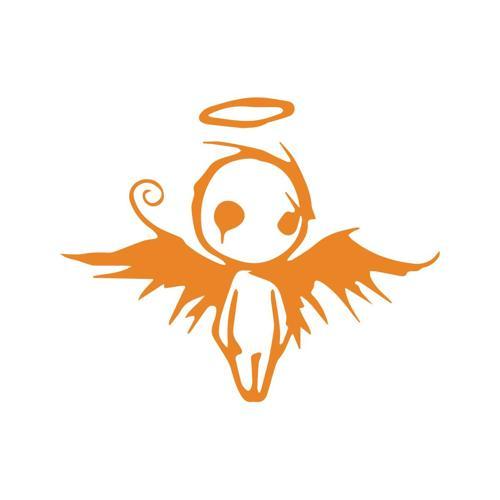 Korkunç Melek Sticker 17x17 Cm Turuncu