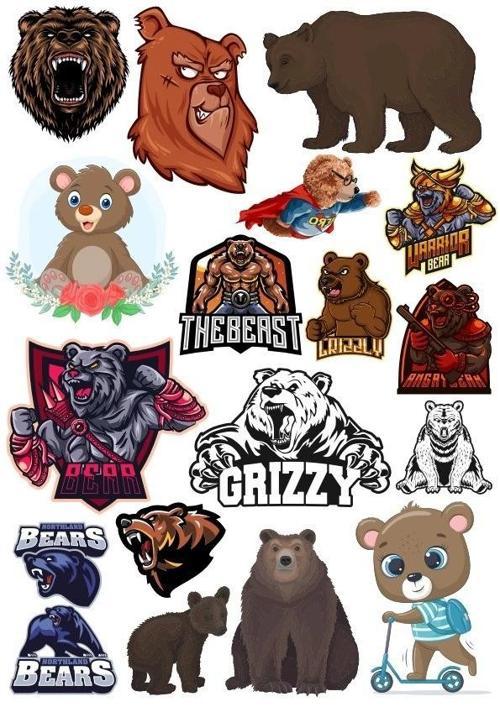 Ayı Sticker Set-15 15 Parça Telefon, Tablet, Defter, Laptop Sticker