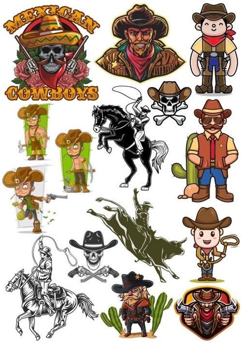 Kovboy Sticker Set 3 18 Parça Telefon, Tablet, Defter, Laptop Sticker