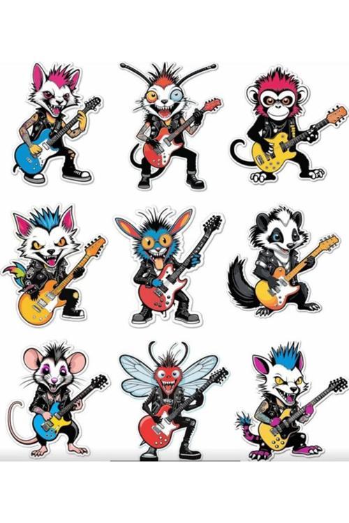 Metalci Hayvanlar Sticker Set 2