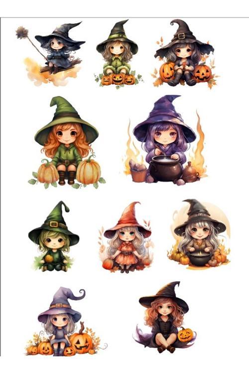 Cadı Kız Sticker Set
