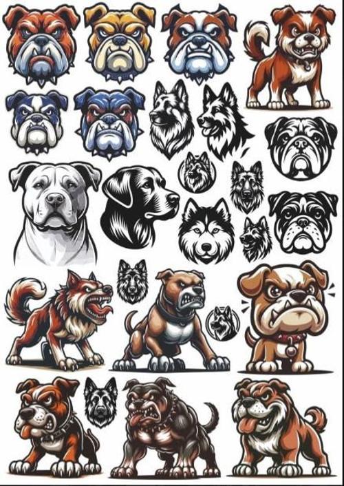 Köpek Bull Dog Sticker Set