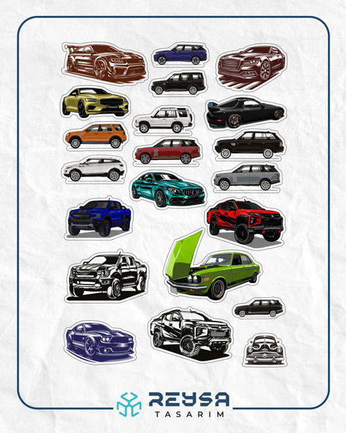 Arabalar Sticker Set