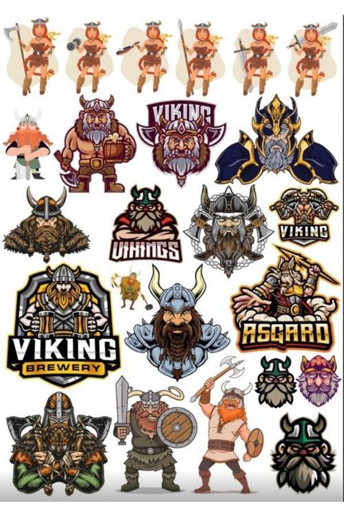 İskandinav ve Vikingler Sticker Set