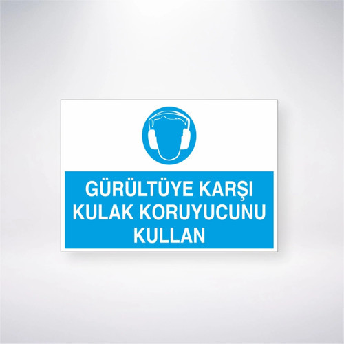 Gürültüye Karşı Kulak Koruyucusu Kullan Sticker 20X28 Cm