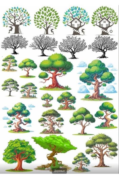 Ağaçlar Sticker Set 1