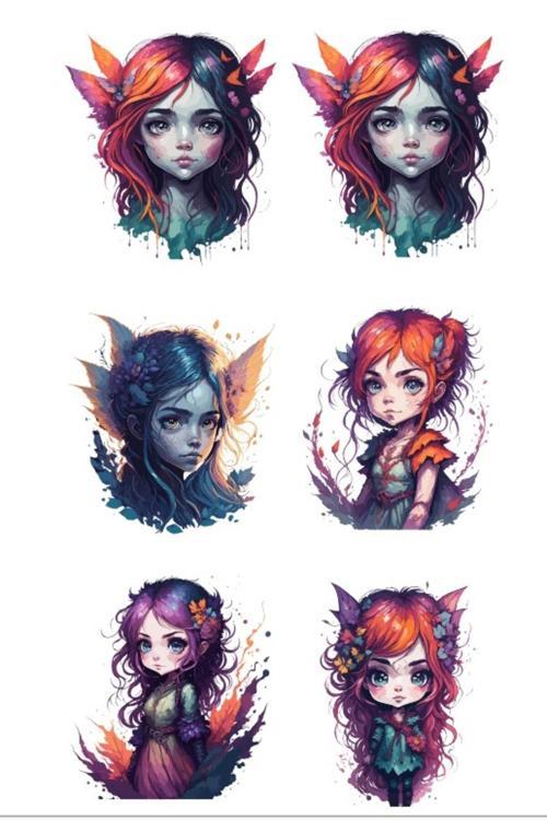 Elf Kız Sticker Set
