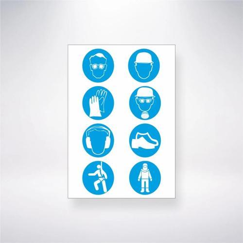 Koruyucu Malzeme Sembolleri 2 Sticker 20X28 Cm