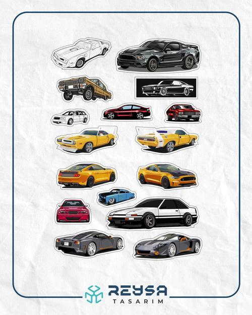 Hızlı Arabalar Sticker Set