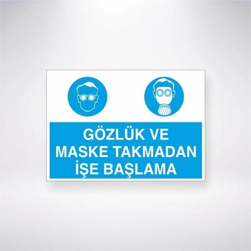 Gözlük ve Maske Takmadan İşe Başlama Sticker 20X28 Cm