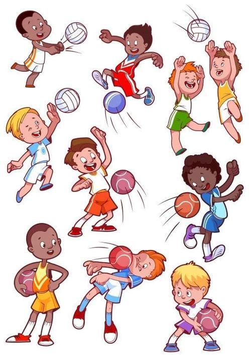 Voleybolcu Küçük Çocuklar Sticker Set 12 Parça Telefon, Tablet, Defter, Laptop Sticker